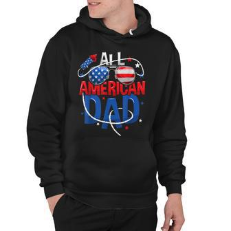 Mens All American Dad 4Th Of July Fathers Day Men Matching Family Hoodie - Seseable