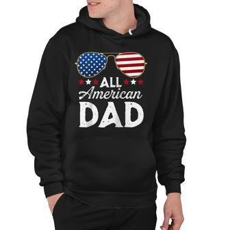 Mens All American Dad Patriotic 4Th Of July Usa Flag Sunglasses Hoodie - Seseable