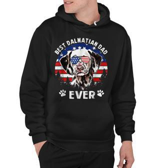Mens Best Dalmatian Dad Ever Us Flag 4Th Of July Hoodie - Seseable