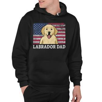 Mens Best Labrador Dad Ever American Flag 4Th Of July Patriotic Hoodie - Seseable