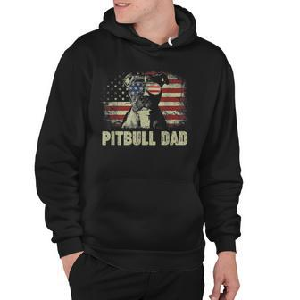 Mens Best Pitbull Dad Ever American Flag 4Th Of July V2 Hoodie - Seseable