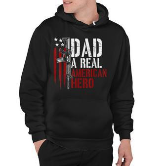 Mens Dad A Real American Hero Daddy Gun Rights Ar-15 4Th Of July Hoodie - Seseable