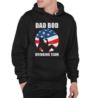 Mens Dad Bod Drinking Team American Us Flag Vintage Fathers Day Hoodie | Mazezy