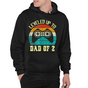 Mens Daddy Again Leveled Up To Dad Of 2 Dad V2 Hoodie - Seseable