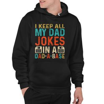 Mens Daddy Dad Jokes Dad A Base Database Fathers Day Hoodie | Mazezy