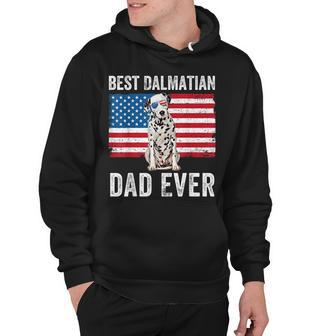Mens Dalmatian Dad American Flag Dog Lover Owner Dalmatian Dog Hoodie - Thegiftio UK