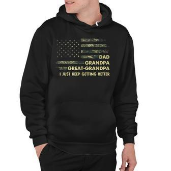 Mens Fathers Day Gift From Grandkids Dad Grandpa Great Grandpa Hoodie | Mazezy