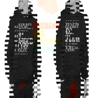 Mens Funny Tattoo Husband Dad Tattooed Legend Vintage Hoodie - Thegiftio