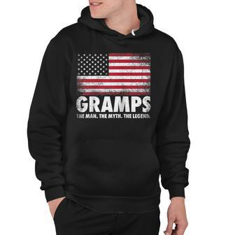Mens Gramps The Man Myth Legend Fathers Day 4Th Of July Grandpa Hoodie - Seseable