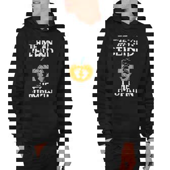 Mens Halloween Pregnancy Dad The Man Behind The Pumpkin Hoodie | Mazezy