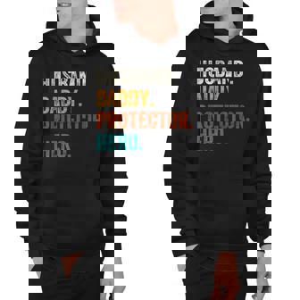 Mens Husband Daddy Protector Hero Fathers Day For Daddy Hoodie - Thegiftio UK