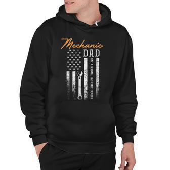 Mens Mechanic Dad Like A Normal Dad Only Cooler Usa Flag Hoodie | Mazezy