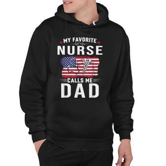 Mens My Favorite Nurse Calls Me Dad Fathers Day Papa Hoodie - Thegiftio UK