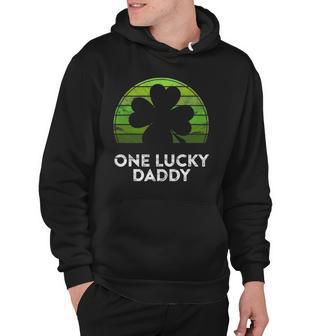 Mens One Lucky Daddy Shamrock Sunset Irish St Patricks Day Hoodie - Thegiftio UK