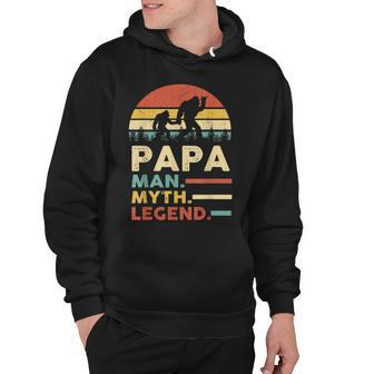 Mens Papa Man Myth Legend Bigfoot Sasquatch Sunset Fathers Day Hoodie - Thegiftio UK