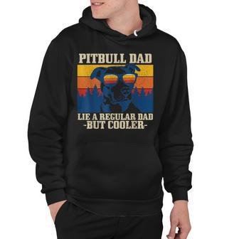 Mens Pitbull Dad Vintage Funny Dog Fathers Day Pitbull Hoodie - Thegiftio UK