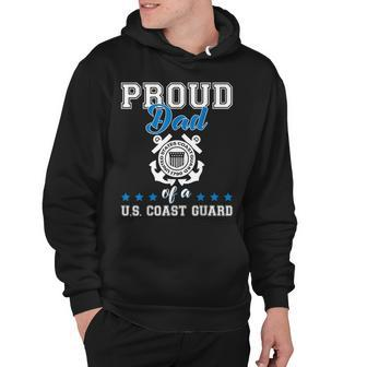 Mens Proud Dad Of A Coast Guard Military Family Us 4Th Of July Hoodie - Seseable