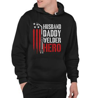 Mens Proud Welding Husband Daddy Welder Hero Weld Fathers Day Hoodie | Mazezy