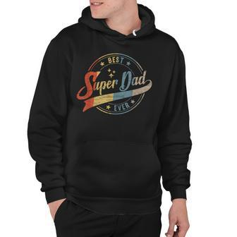 Mens Retro Best Dad Super Dad Ever Father Daddy Fathers Day Gift Hoodie | Mazezy