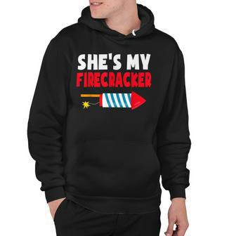 Mens Shes My Firecracker 4Th Of July Fireworks Couple Matching Hoodie - Seseable