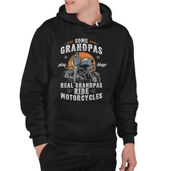 Mens Some Grandpas Play Bingo Real Grandpas Ride Motorcycles V2 Hoodie - Thegiftio UK