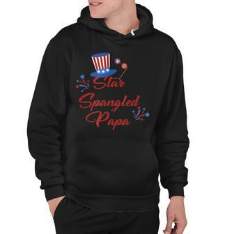 Mens Star Spangled Papa 4Th Of July Fathers Day Dad Gifts Hoodie - Seseable