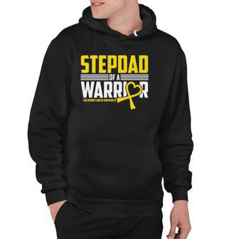 Mens Stepdad Childhood Cancer Awareness Survivor Ribbon Warrior Hoodie | Mazezy