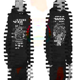 Mens Stepdad Of The Birthday Boy Matching Family Video Game Party Hoodie - Seseable