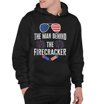 Mens The Man Behind The Firecraker 4Th Of July Pregnancy Dad Hoodie - Seseable