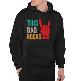 Mens This Dad Rocks Desi For Cool Father Rock And Roll Music Hoodie | Mazezy