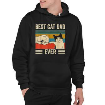 Mens Vintage Best Cat Dad Ever Bump Fit Classic Hoodie | Mazezy