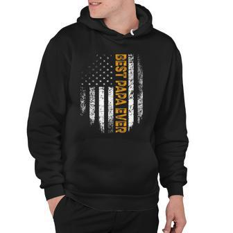 Mens Vintage Best Papa Ever Flag American Gifts Fathers Day Hoodie | Mazezy
