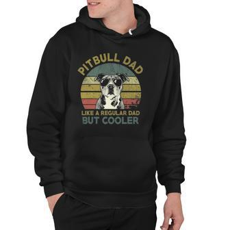 Mens Vintage Pitbull Dad Like A Regular Dad But Cooler Fathers Day Hoodie | Mazezy