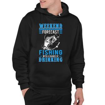 Mens Weekend Forecast Fishing With A Chance Of Drinking Hoodie - Thegiftio UK