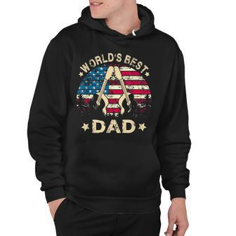 Mens Worlds Best Guitar Dad T 4Th Of July American Flag Hoodie - Seseable