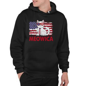 Meowica Cat Lover Usa Flag Independence Day 4Th Of July Hoodie | Mazezy