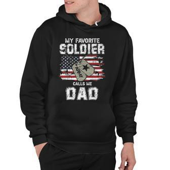 My Favorite Soldier Calls Me Dad Us Army Military Us Flag Hoodie - Thegiftio UK