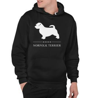 Norfolk Terrier Dog White Silhouette Hoodie | Mazezy