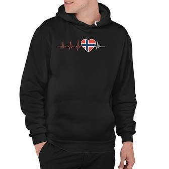 Norway Flag Heartbeat Noreg Norge Norwegian Hoodie | Mazezy