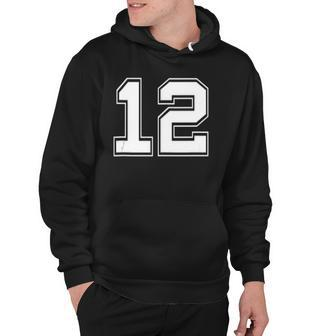 Number 12 Baseball Football Soccer Fathers Day Gift Hoodie | Mazezy