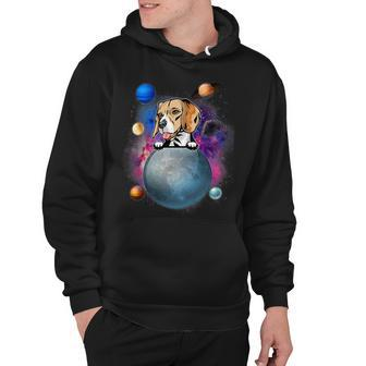 On The Moon Galaxy Funny Puppy Spcae Dog Lover 211 Beagle Dog Hoodie - Seseable