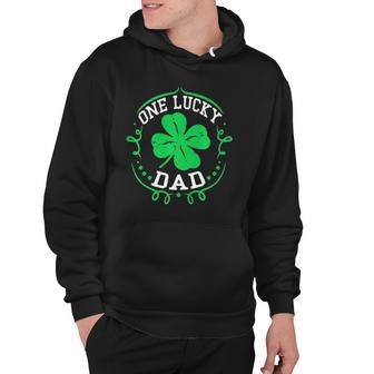 One Lucky Dad Funny St Patricks Day Gift For Daddy Men Hoodie - Thegiftio UK