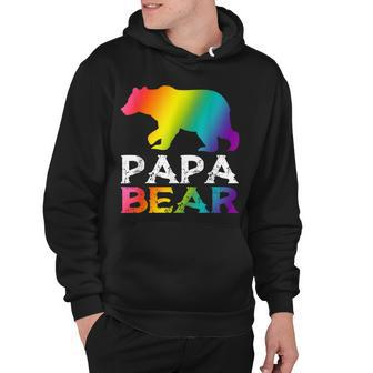 Papa Bear Lgbt Pride Gay Rainbow Proud Dad Fathers Day Gift V2 Hoodie - Thegiftio UK