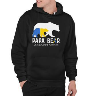 Papa Bear Support Down Syndrome Awareness Fathers Day Hoodie | Mazezy