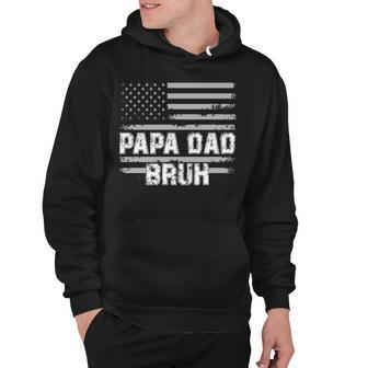 Papa Dad Bruh Fathers Day 4Th Of July Us Flag Vintage 2022 Hoodie - Seseable