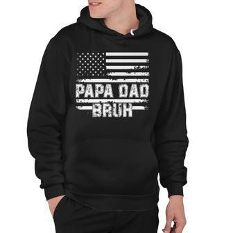 Papa Dad Bruh Fathers Day 4Th Of July Us Flag Vintage 2022 Hoodie - Seseable