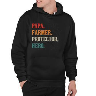 Papa Farmer Protector Hero Father Daddy Farming Hoodie - Thegiftio UK