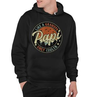 Papi Like A Grandpa Only Cooler Vintage Retro Fathers Day Hoodie | Mazezy