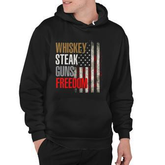 Patriotic American Flag Whiskey Steak Guns And Freedom Hoodie | Mazezy AU