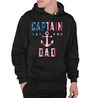 Patriotic Captain Dad American Flag Boat Owner 4Th Of July V2 Hoodie - Seseable